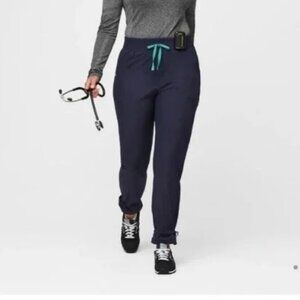 FIGS Saumer High Waisted Fionlite Jogger Scrub Pants XXS in Navy PO 2376